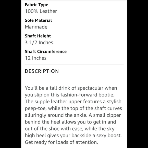 Vince Camuto Amber Black Leather Peep Toe Back Zip High Heel Boots Sz 6M. - Picture 10 of 10